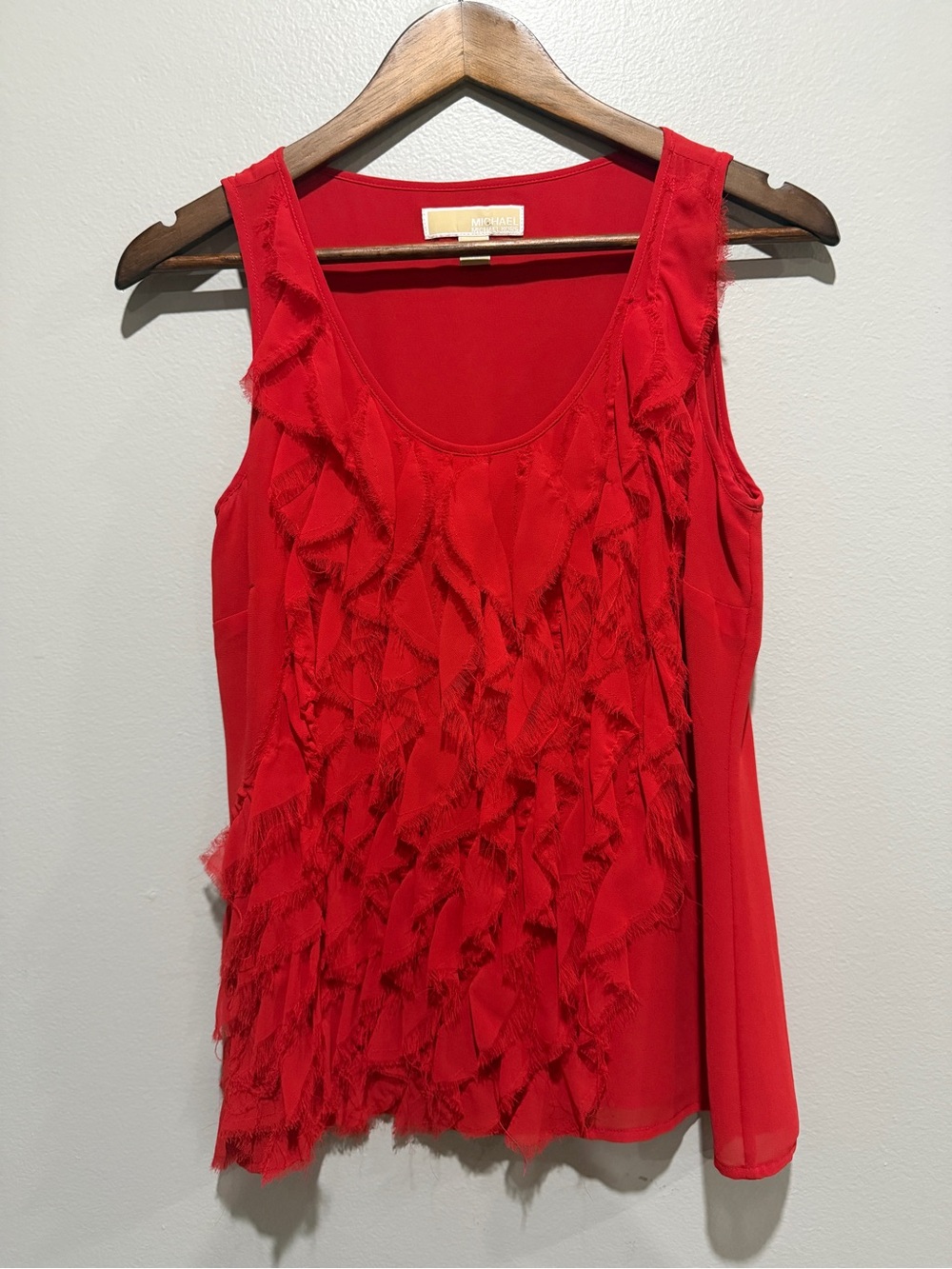 Michael Kors Women’s Red Ruffle Top size 4